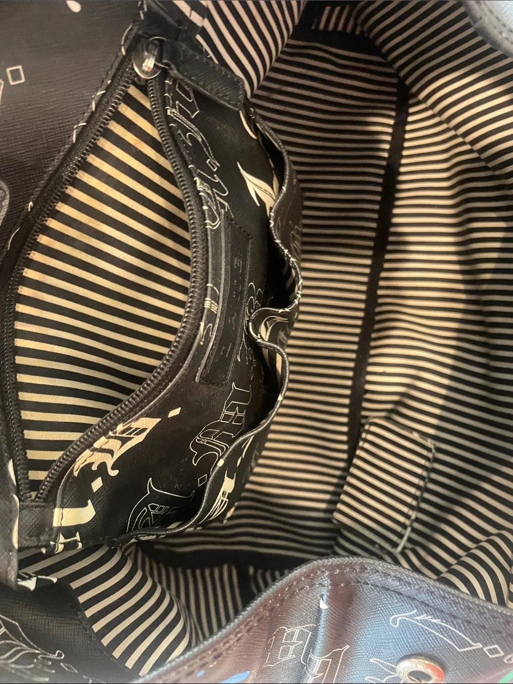 L.A.M.B. Gweb Stephanie Black paint splatter large tote bag